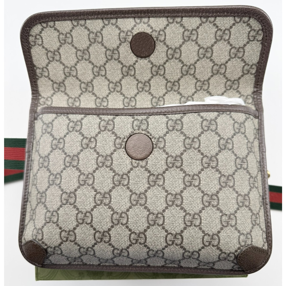 Gucci Neo Vintage GG Supreme Belt Bag Fanny Pack Beige Brown Web Strap Auth Box - Picture 5 of 15